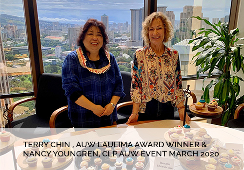 image of Nancy Youngren of CLP with Terry Chin of Aloha United Way